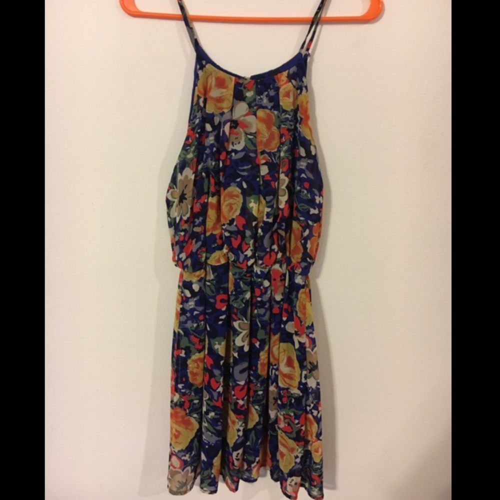 Navy blue with floral dress